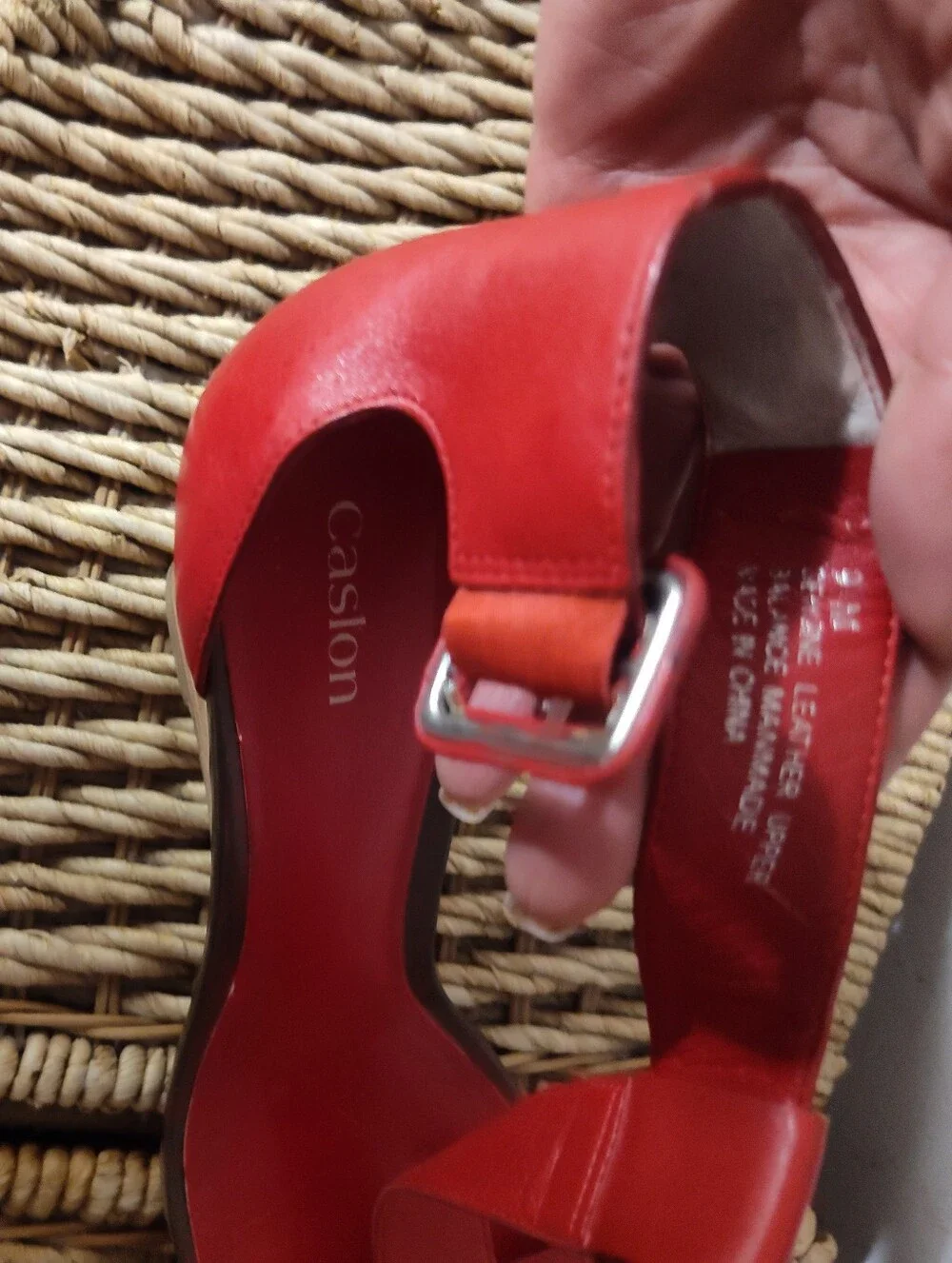 Caslon Red T- Strap Sandals Size 9
